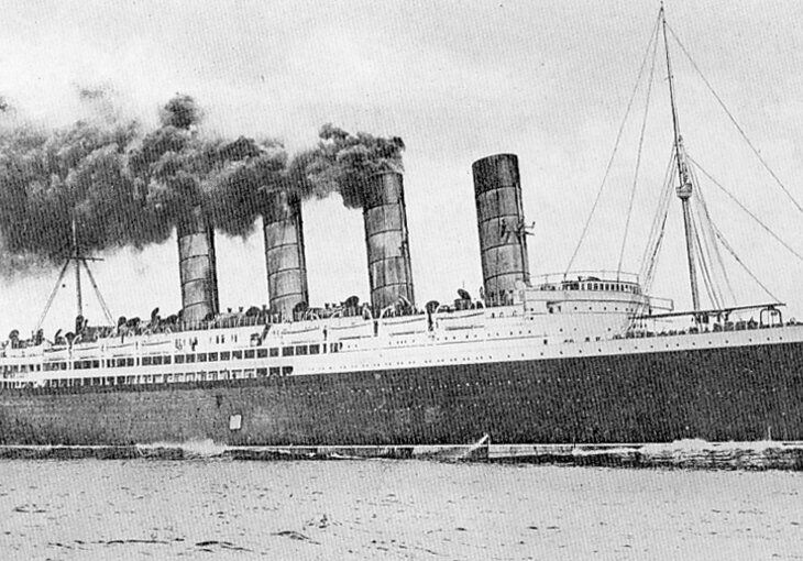 Hochseedampfer Lusitania (gemeinfreies Bild von Wiki-Commons)